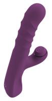 Фиолетовый вибратор-кролик с функцией постукивания и фрикциями 3 Function Rabbit Vibrator - 23,7 см.